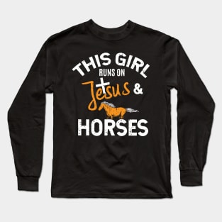 Cute Horse, Horse Lover, Equestrian And Christian Gift print Long Sleeve T-Shirt